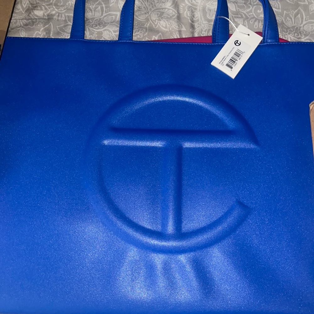 PAINTERS TAPE LARGE BLUE TELFAR BAG BRAND NEW WITH TAGS AND RECEIPT